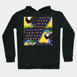 Ara Parrot and Flowers Hoodie